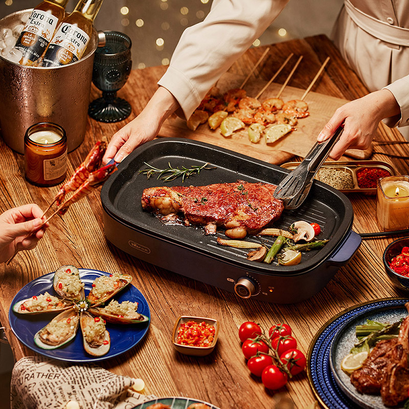 Grill Elettrico con Piastre Rimovibili